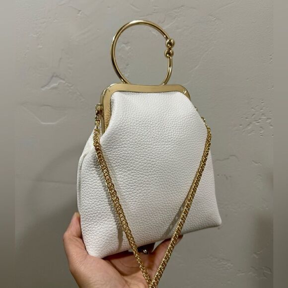 Vintage Oriental Style Genuine Premium Pebble Cowhide Kisslock Top Handle Bag - Picture 5 of 14